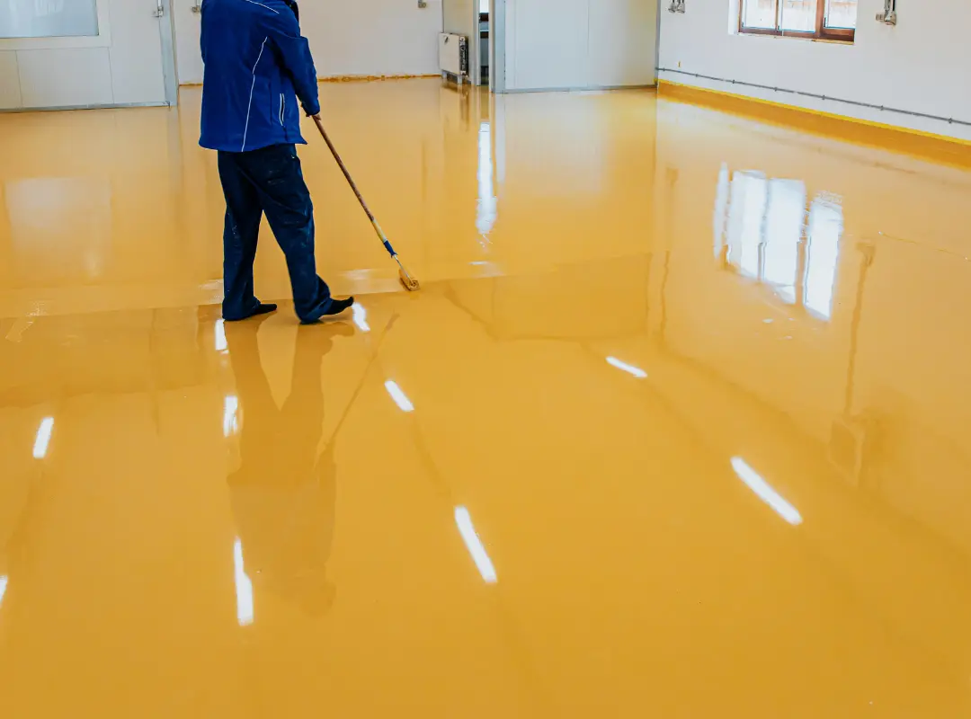 Waterproof epoxy coating in basement